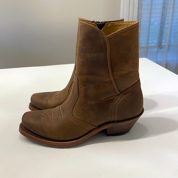 Boulet Brown Western‎ Cowboy Ranch Hand Ankle Zipper Boots Mens 7 D Canada